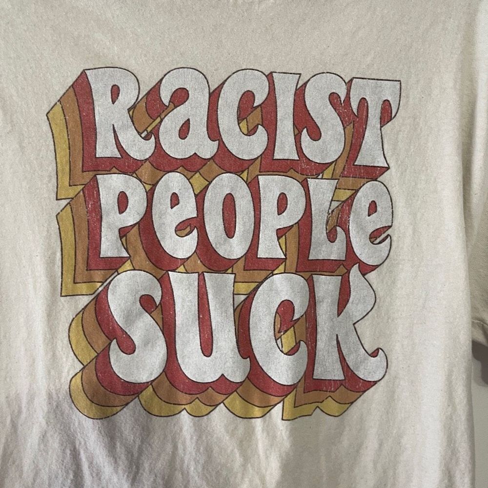 Vintage Spencers Racist People Suck Short Sleeve T-Shirt, Small‎